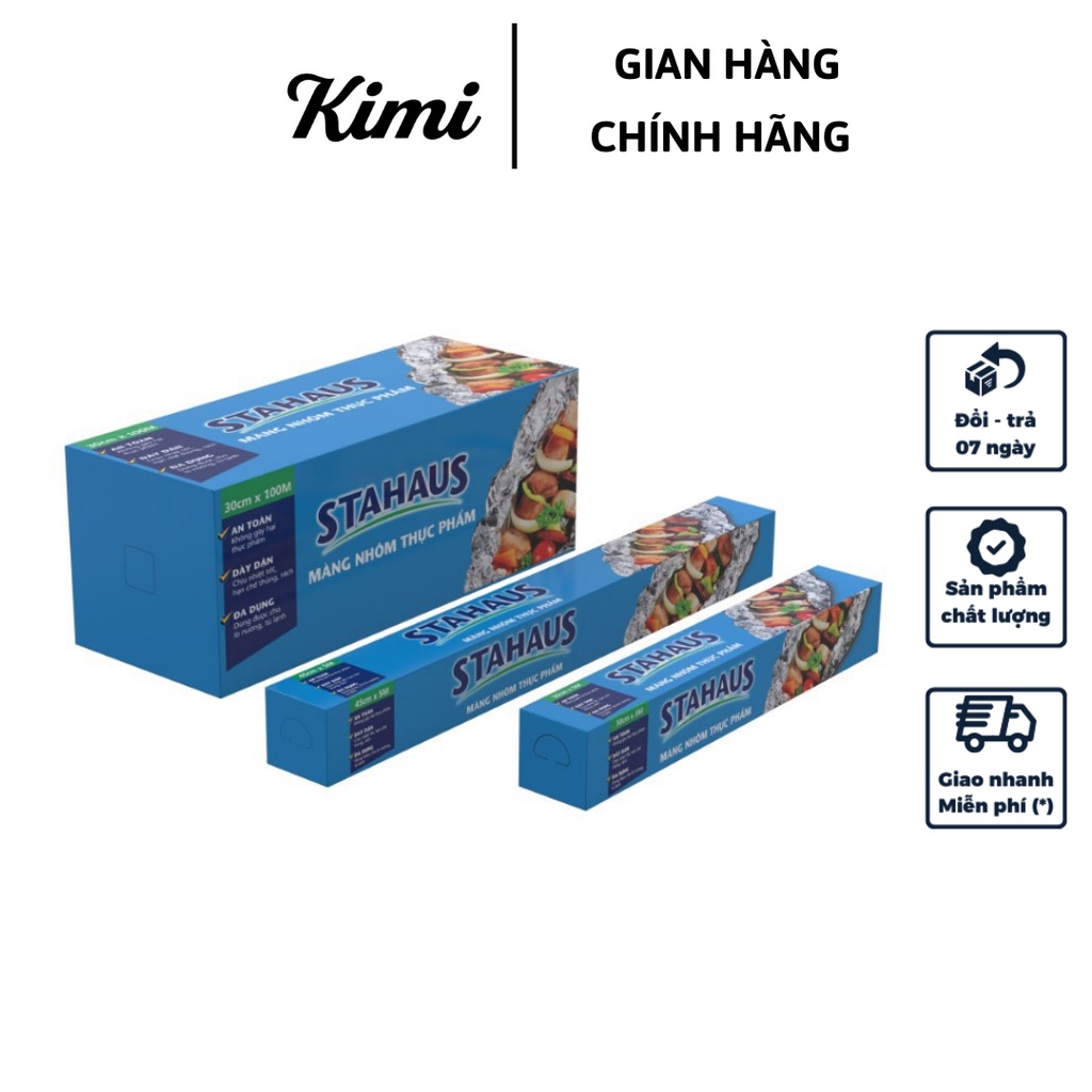 Giấy bạc nướng thực phẩm Stahaus 5mx30cm, màng nhôm nướng thịt, bảo quản thực phẩm, thức ăn - 𝐊𝐢𝐦𝐢