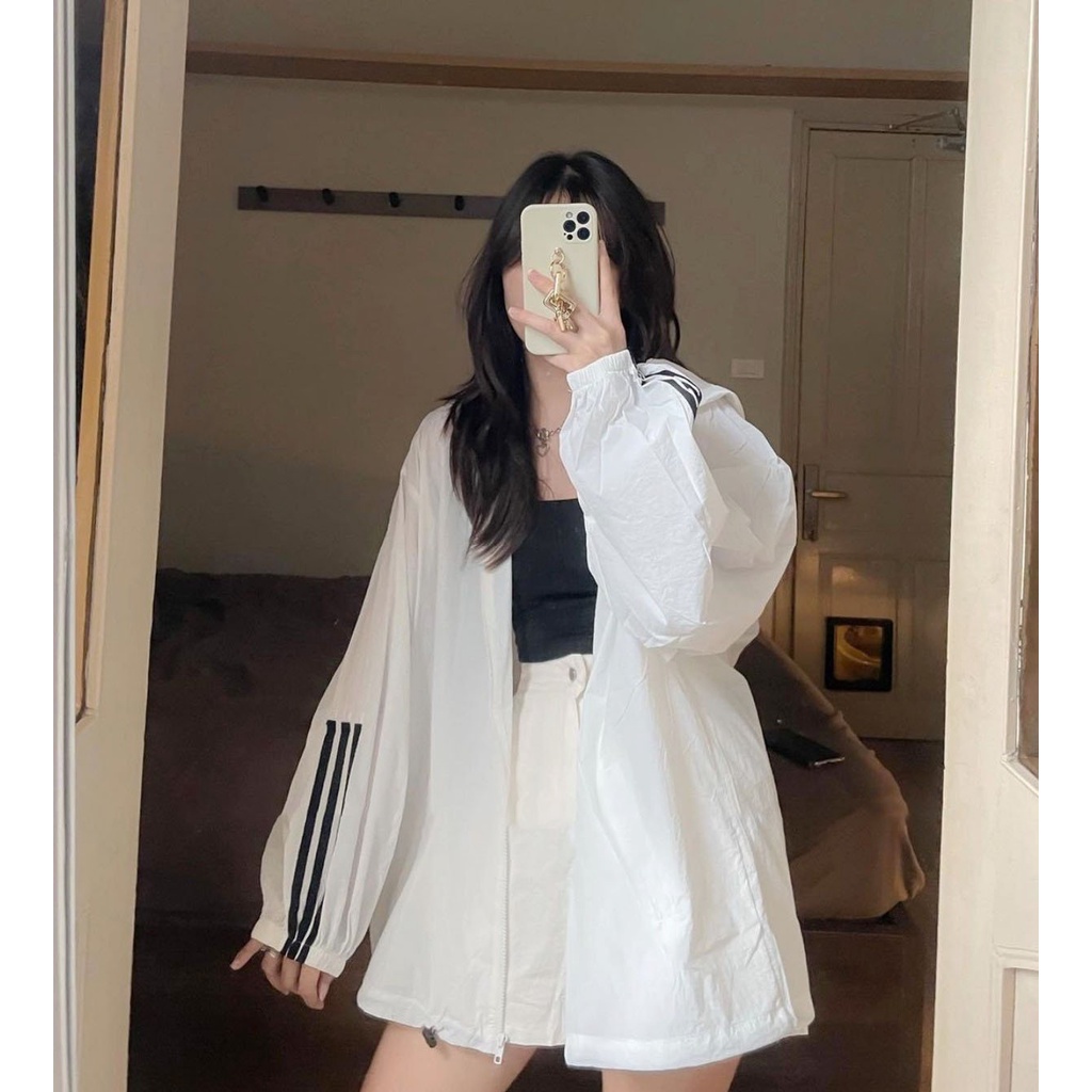 Áo Khoác Dù Form Rộng Unisex Phong Cách Thể Thao- kèm ảnh thật chụp tại shop