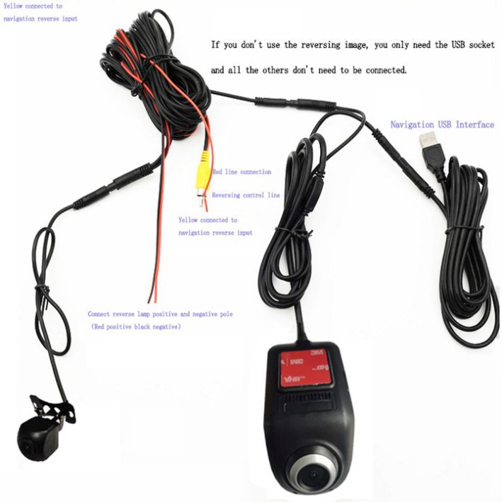 Sản Phẩm Camera Hành Trình Trước Và Sau U5 Dùng Cho Xe Ô Tô Sử Dụng Màn Hình DVD Android (Bảo hành 12 tháng) .