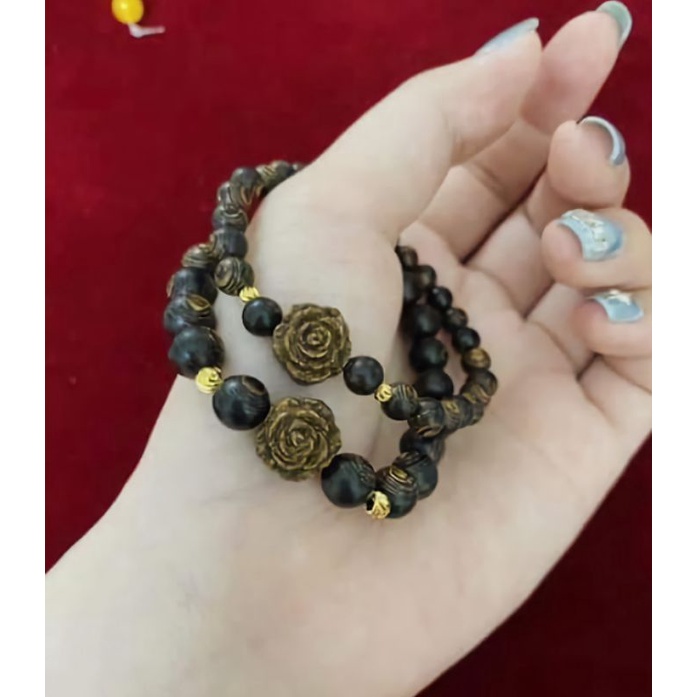 Vòng Tay Trầm Hương Mix Chamr Hoa Hồng. Trầm Sánh Tự Nhiên - N73 | BigBuy360 - bigbuy360.vn