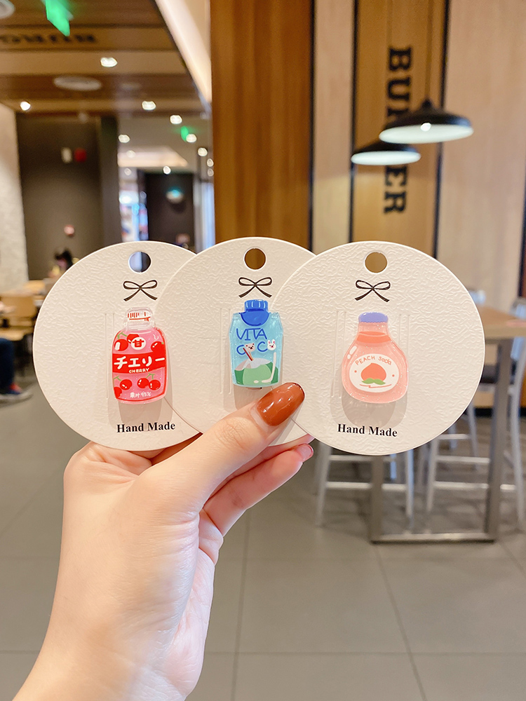Kẹp Tóc Hình Nước Uống Kiểu Hoạt Hình Dễ Thương