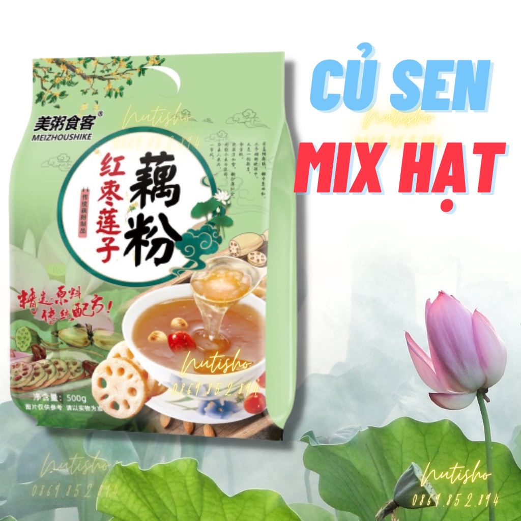 Bột Củ Sen ngũ cốc Mix táo đỏ  Ăn Kiêng, Dưỡng Nhan Meizoushike