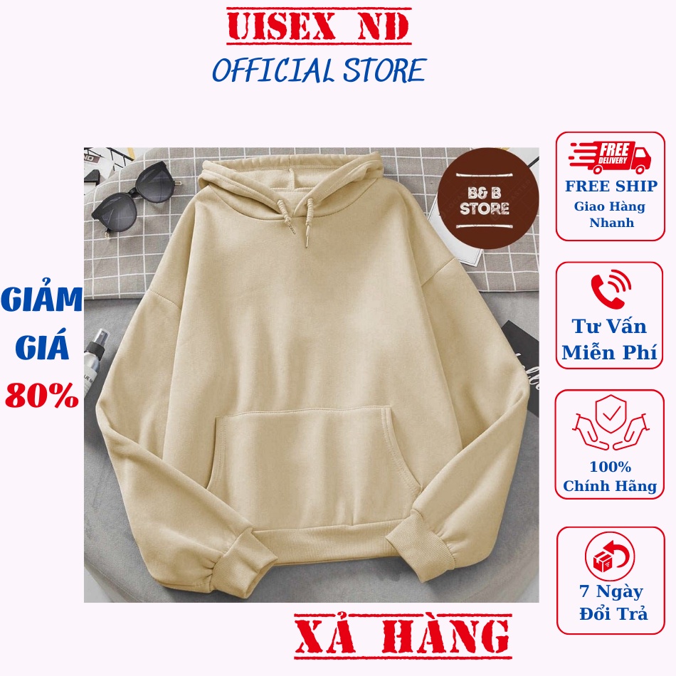 Áo khoác hoodie form rộng nam nữ unisex , Áo hoodie nỉ cotton tàu form rộng giá xưởng