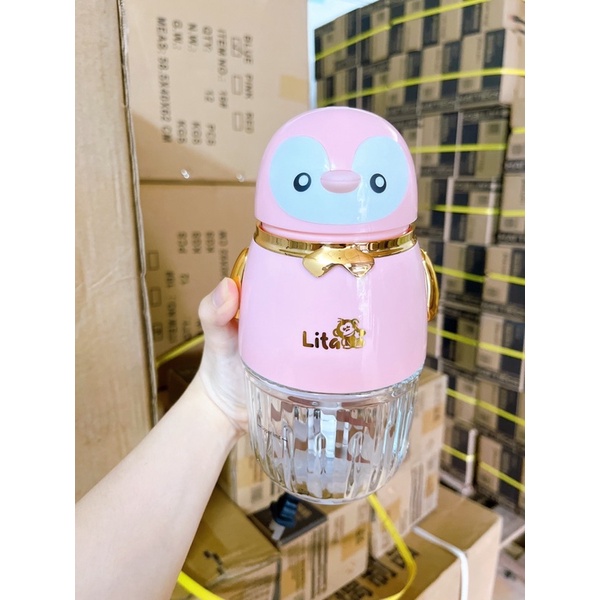 Máy xay ăn dặm đa năng Lita Chim Cánh Cụt 8 Lưỡi Cối Thuỷ Tinh