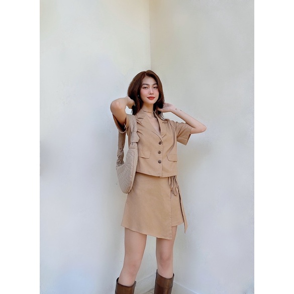 Caleelilou - Set vest Linen nâu Lucille