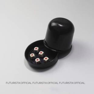 Bộ xúc xắc lắc xí ngầu nhựa, sóc đĩa all black FuturistiX [Grap]