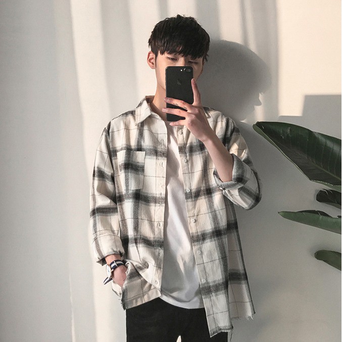 Áo sơ mi nam kẻ caro Hàn Quốc - KB06 | BigBuy360 - bigbuy360.vn