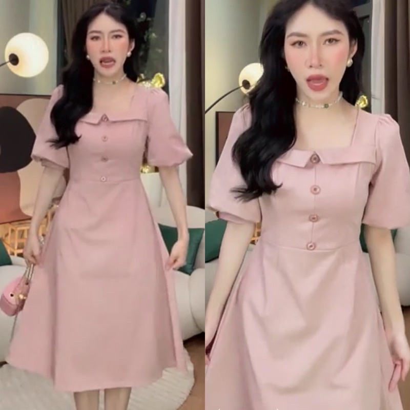 Đầm hồng Loan Lâm size M siêu tiểu thư