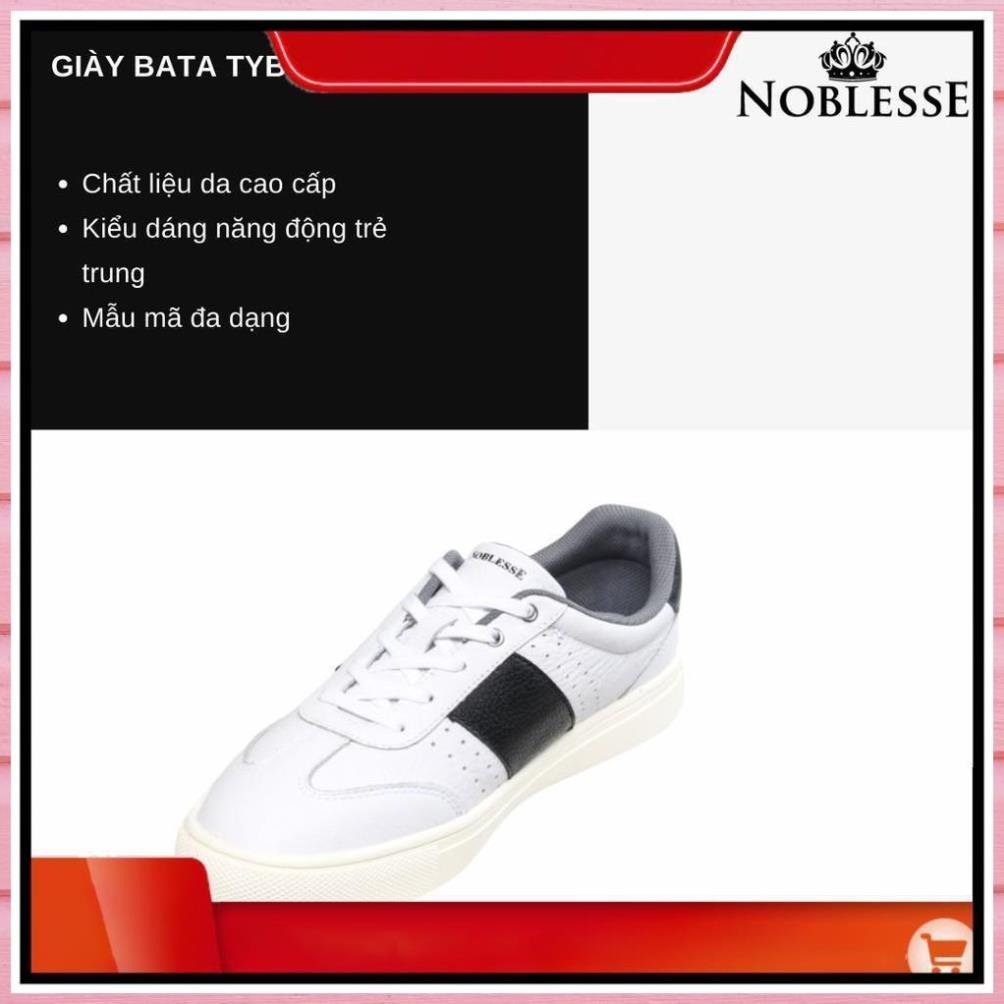 GIÀY THỂ THAO NAM SỌC ĐEN TRẮNG CỔ THẤP CHÍNH HÃNG NOBLESSE TYBATA04A
