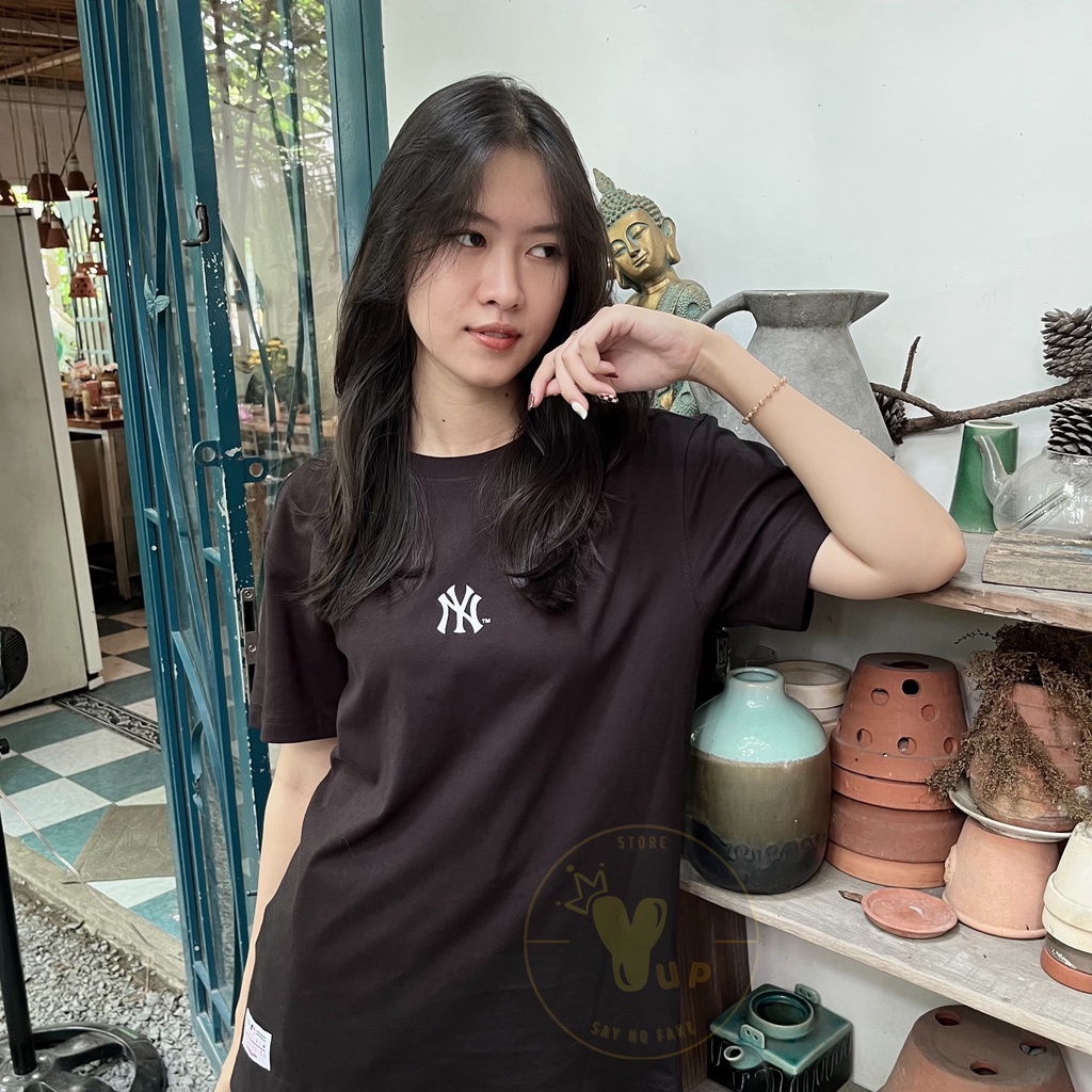 Áo thun New era x Mlb chính hãng, logo newyork , unisex, 2 màu trắng đen