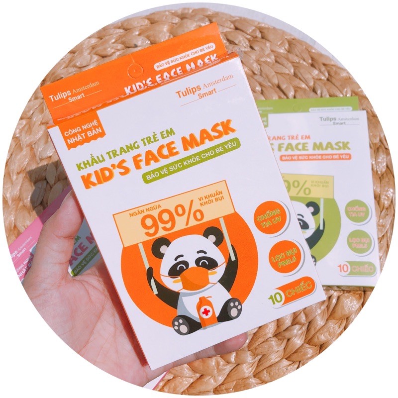 Khẩu trang em bé kids face mask hộp 10 cái (cho bé từ 6 tháng trở lên)