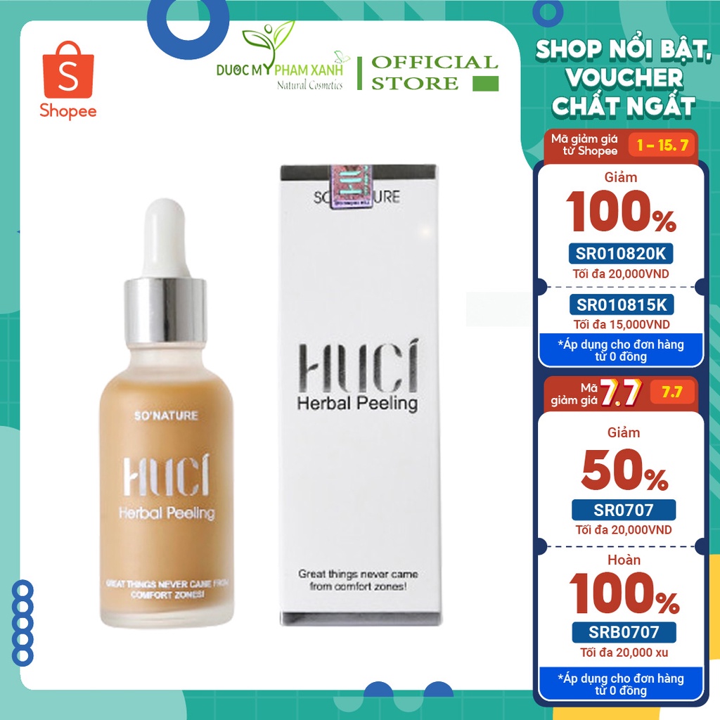 Tinh Chất Nhân Sâm HUCI Herbel Peeling Xóa Mụn Thâm, Chân Nám Tàn Nhang, Sẹo Rỗ Nâu Lăm, Se Khít Lỗ Chân Lông