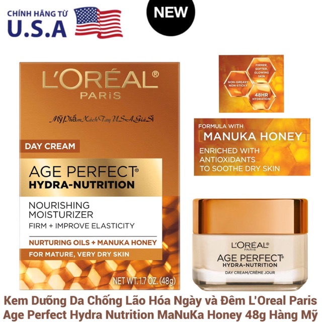 [HàngMỹ]Kem dưỡng da L’Oreal Paris Age Perfect Hydra Nutrition 48g Hàng Nhập USA