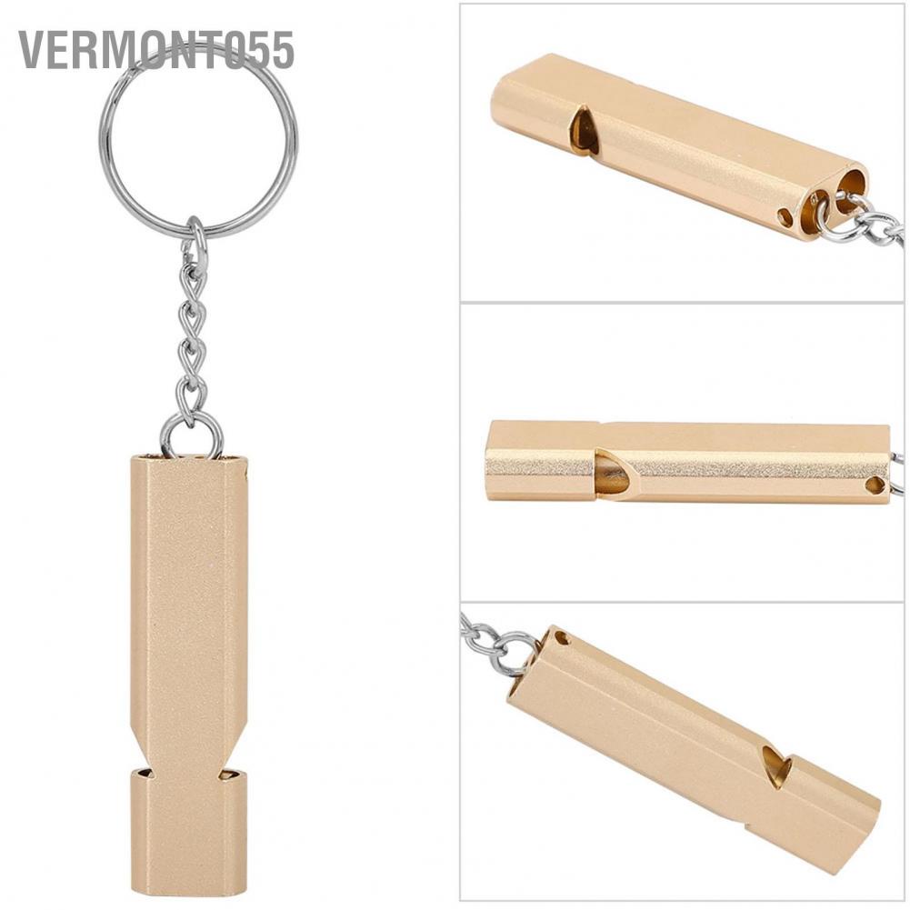 Vermont055 5pcs Aluminum Alloy Dual Tubes Whistle Lifesaving Emergency Outdoor Survival Tool