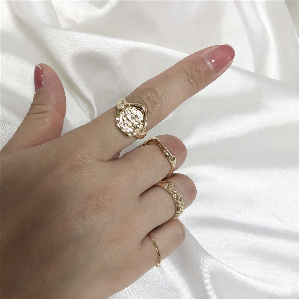 Set 4 nhẫn đeo khớp ngón tay kiểu dáng vintage thời trang cho nữ