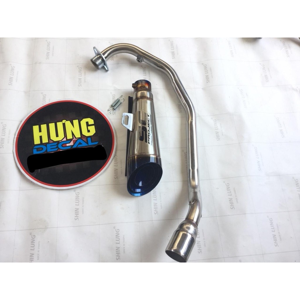 Bộ pô SC vát full cổ pô Exciter 135 độ bô nổ SC xéo Ex 135