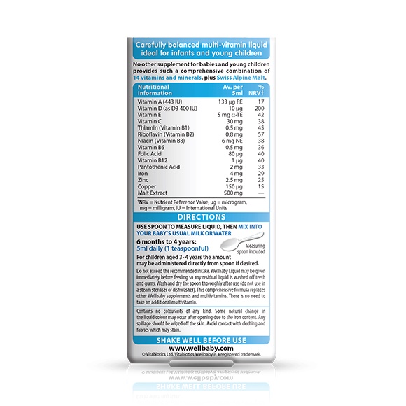 Vitamin Tổng Hợp Wellbaby Multivitamin Liquid Anh cho bé