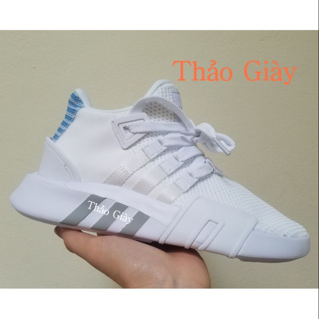 Giày Eqt trắng gót xanh