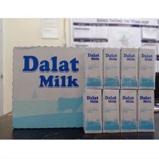 1 vỉ 4 hộp sữa đà lạt milk loại 180ml không đường