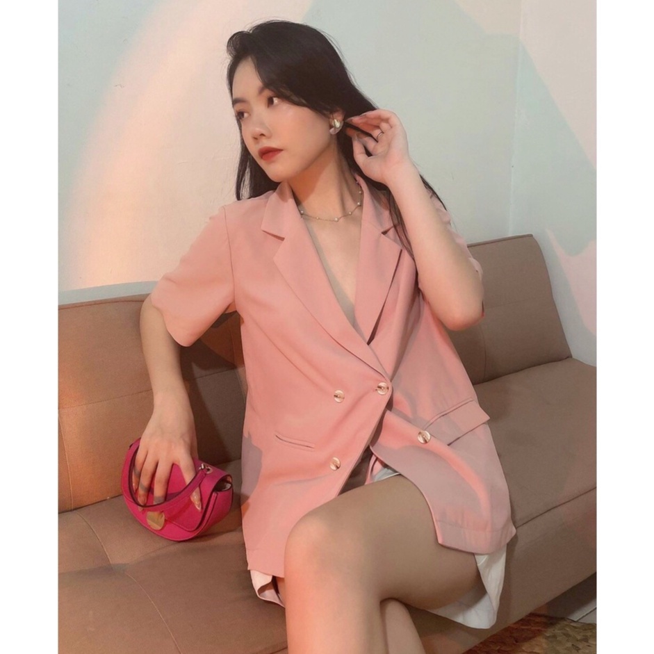 Áo khoác blazer nữ Méo shop dáng cộc tay túi nắp form xuông nhiều màu kiểu Hàn Ulzzang | WebRaoVat - webraovat.net.vn