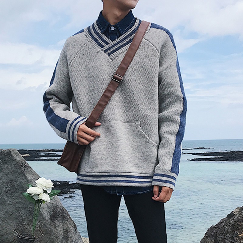 Áo khoác/Áo len nam, cổ chữ V, chui đầu, dễ kết hợp, phù hợp cho mùa thu, cập nhật xu hướng thời trang, mẫu mới nhất | BigBuy360 - bigbuy360.vn