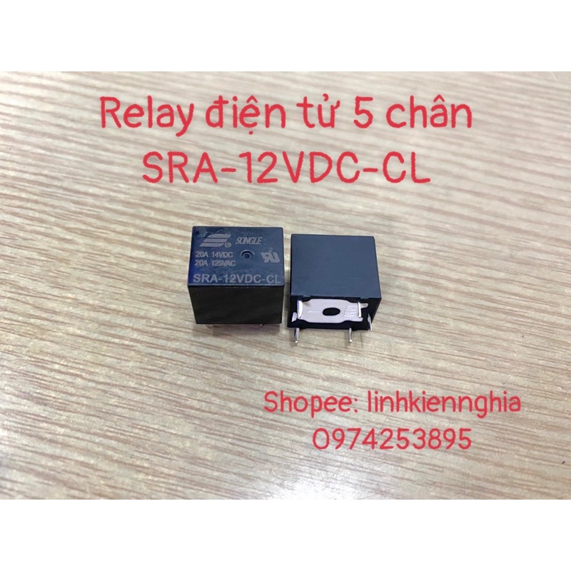 Relay điện tử 5 chân SRA-12VDC-CL ( 1 bịch 10 cái)