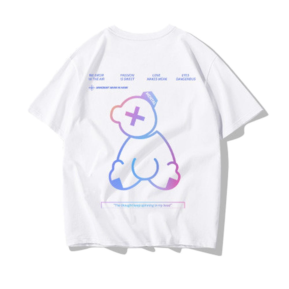 Áo thun nam nữ tay lỡ SAM CLO form rộng Unisex, mặc cặp, nhóm, chữ X - GẤU 80% cotton