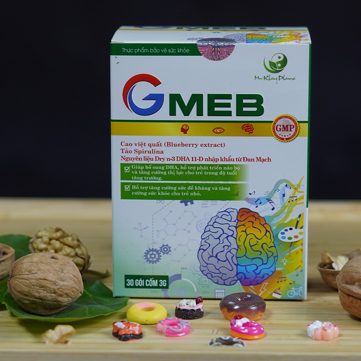 TP BVSK Gmeb Giúp Bổ Sung DHA, Phát Triển Trí Não, Tốt Cho Mắt, Tăng Cường Thị Lực Lộ Trình 3 Tháng (3 Hộp Tặng 2)