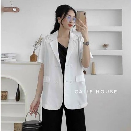 Áo Blazer Ngắn Tay Vải Mềm Và Mát Cho Mùa Hè Năng Động