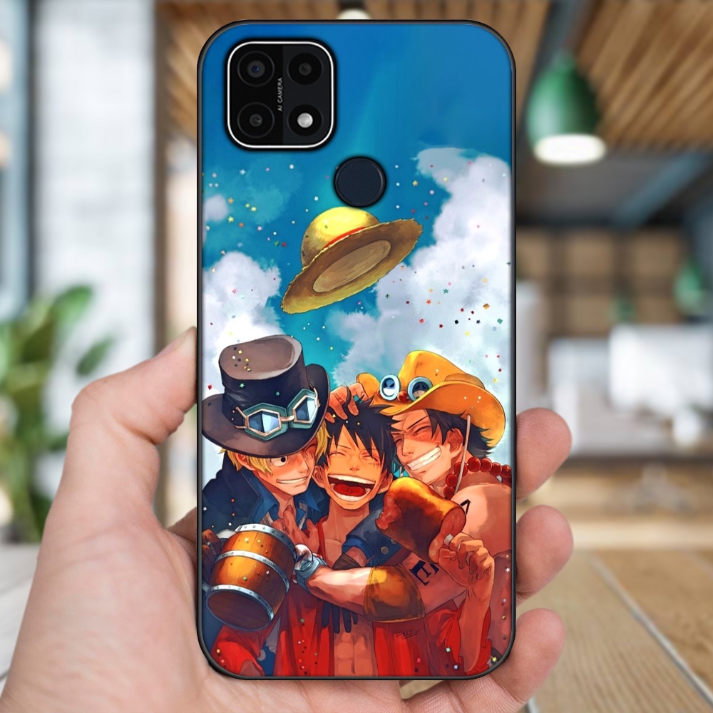Ốp lưng Oppo A15, A15s viền đen in hình Ace One Piece