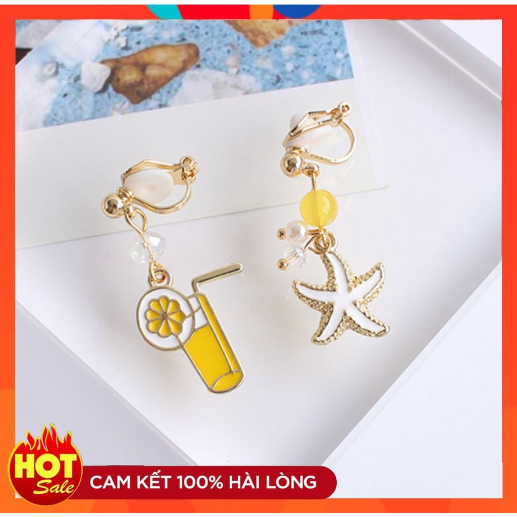 [hot]  BÔNG TAI KHUYÊN TAI PHONG CÁCH MÙA HÈ ĐI BIỂN HÌNH TRÀ CHANH SAO BIỂN THỜI TRANG DỄ THƯƠNG221BT014