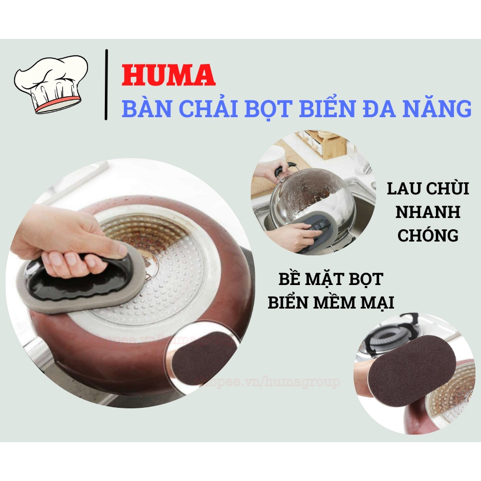 Bàn Chải Bọt Biển Chống Xước Cọ Rửa Đa Năng Có Tay Cầm Tiện Lợi – Bàn Chải Cọ Xoong Nồi