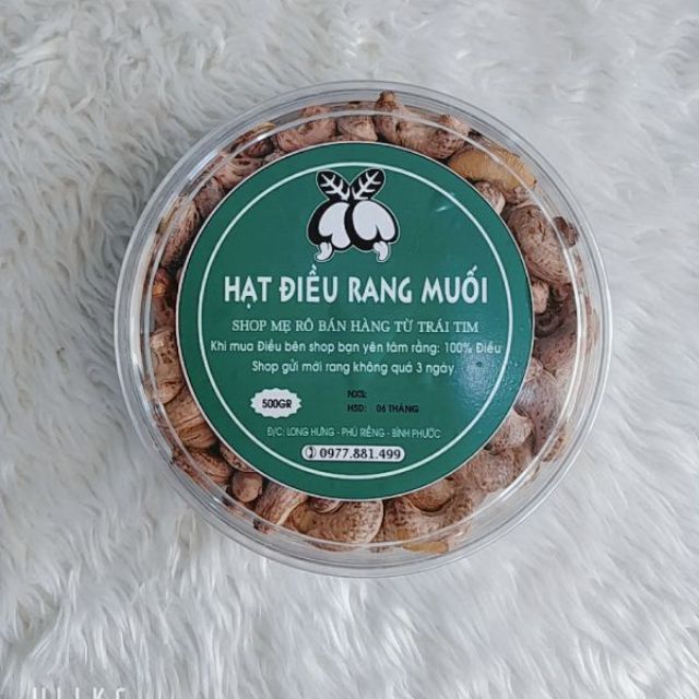 500GRAM HẠT ĐIỀU RANG MUỐI (380-410 HẠT/KG) XẾP HỘP