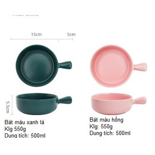 Bát 550ml có tay cầm (Trắng)