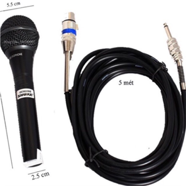 Mic Hát Karaoke Kèm Dây Mic Dài 5M Shure 959 bảo hành 6 tháng