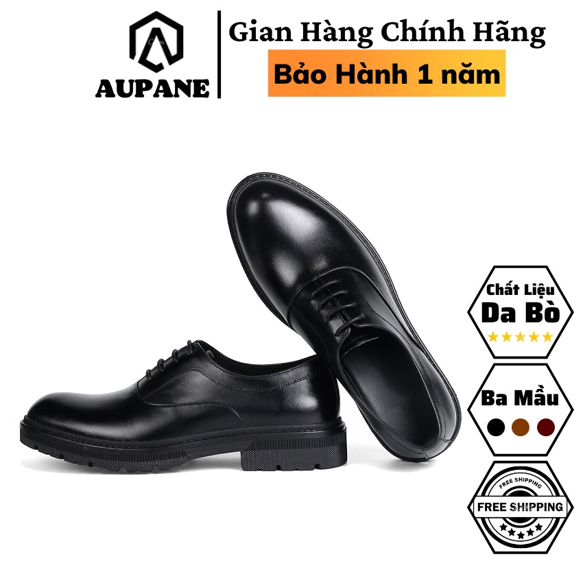 Giày da nam đế cao da bò thật bảo hành 12 tháng dáng đế đốc vững trãi - Mã T411