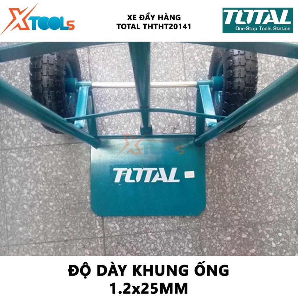 Xe đẩy hàng TOTAL THTHT20141 | xe kéo hàng Khả năng tải: 200kg Độ dày khung ống: 1.2x25mm Độ dày tấm thép: 3.5mm, dùng đ