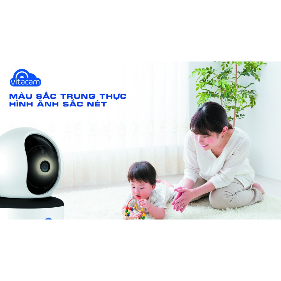 Camera IP Wifi Vitacam C1080 Pro / C1280 3.0MP FullHD+ 1536P hồng ngoại ban đêm - đàm thoại 2 chiều (Trắng)