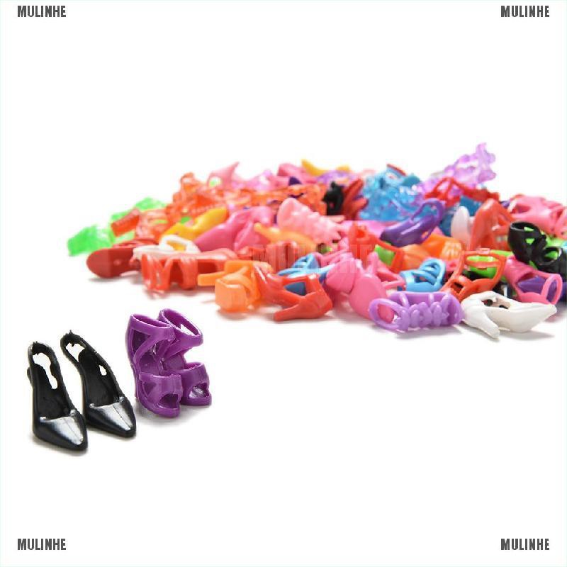 Set 40 Đôi Giày Cao Gót Nhiều Màu Sắc Cho Búp Bê Barbie