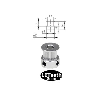 Puli GT2 trục 5mm 16 răng