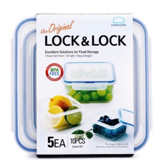 Bộ 5 hộp nhựa bảo quản thực phẩm lock&lock hpl980clq5