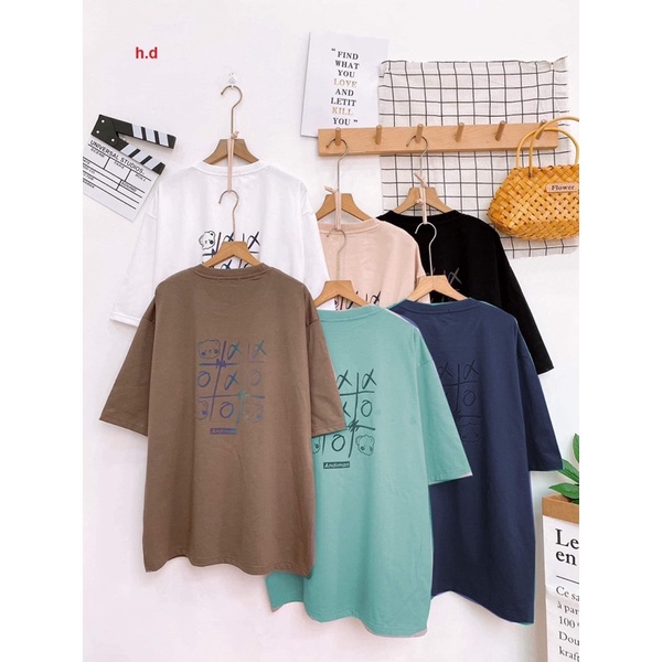 Áo thun Cờ Karo XOXTay Lỡ Dáng Rộng Oversize KuteUnisex chất cotton mềm mịnPhong cách Thể thao