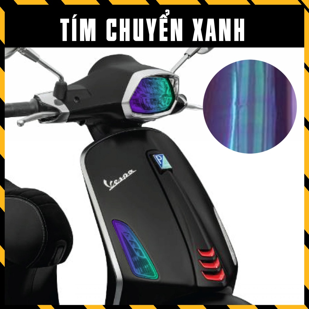 Phim Dán Choá Đèn Titan Vespa Đổi Màu | Tem Decal Dán Đèn Xe Vespa Sprint, Dán Đèn Demi, Đèn Xi Nhan, Đèn Pha