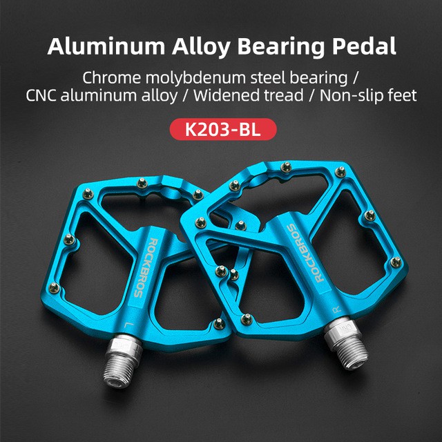 ROCKBROS Mountain Bike Pedals Flat  Aluminum 9/16 inch Sealed Bearing Lightweight Platform