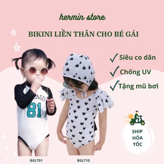 Đồ bơi cho bé năng động tặng kèm mũ bơi theo phong cách Hàn Quốc