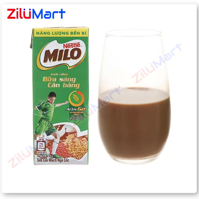 Lốc 4 hộp sữa milo Nestle sữa lúa mạch loại 180ml