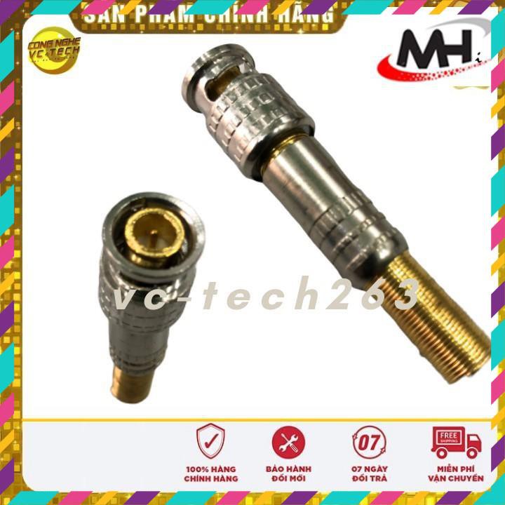 Combo 10 Đầu JACK BNC Kết Nối Camera ( Lò xo) Chân Đồng Loại Xịn