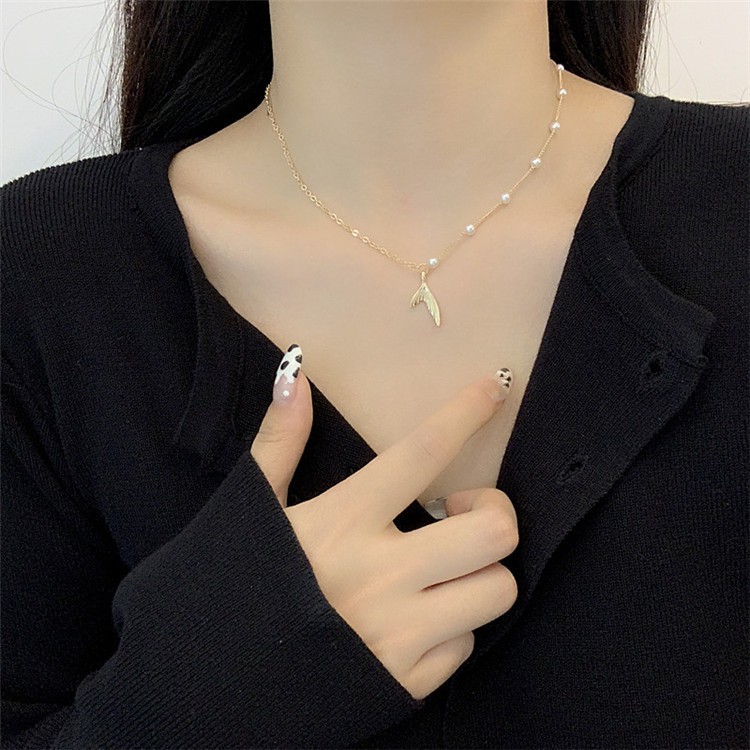 Vòng cổ dây chuyền nữ dễ thương thanh lịch  Đuôi cá nhẹ nhàng phong cách Lolita hàn quốc V109