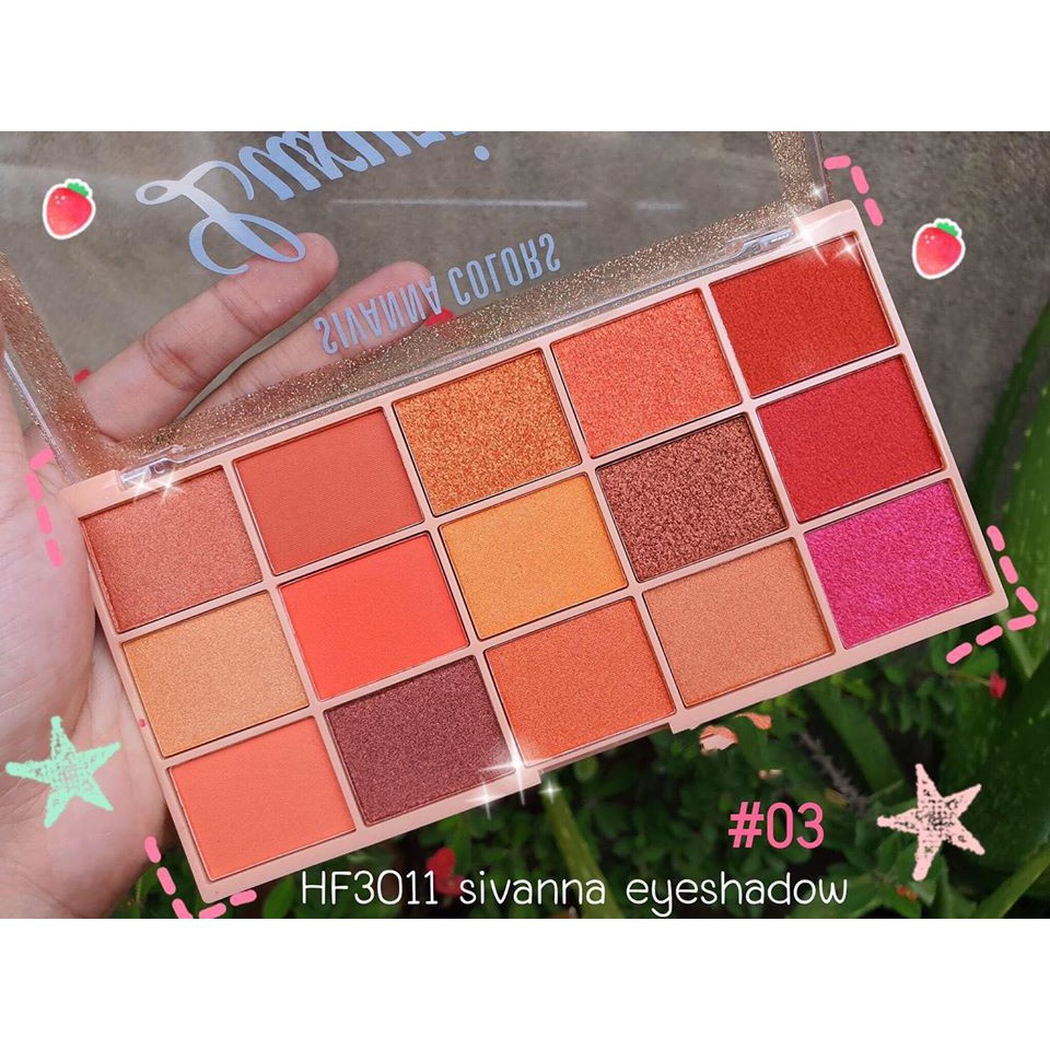 Bảng Phấn Mắt Sivanna Colors Luxuriant HF3011 Gồm 15 Ô Màu Sivanna Colors Luxuriant Ultra Professional Eyeshadows HF3011