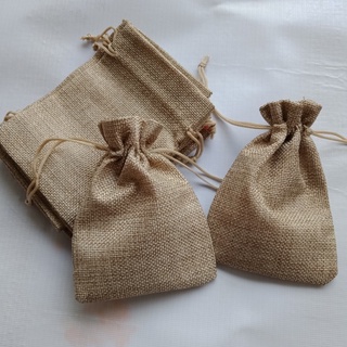 Túi vải bố có dây rút kích thước nhỏ size 10x14cm đựng hoa khô cà phê làm quà tặng trang trí tiệc party đám cưới